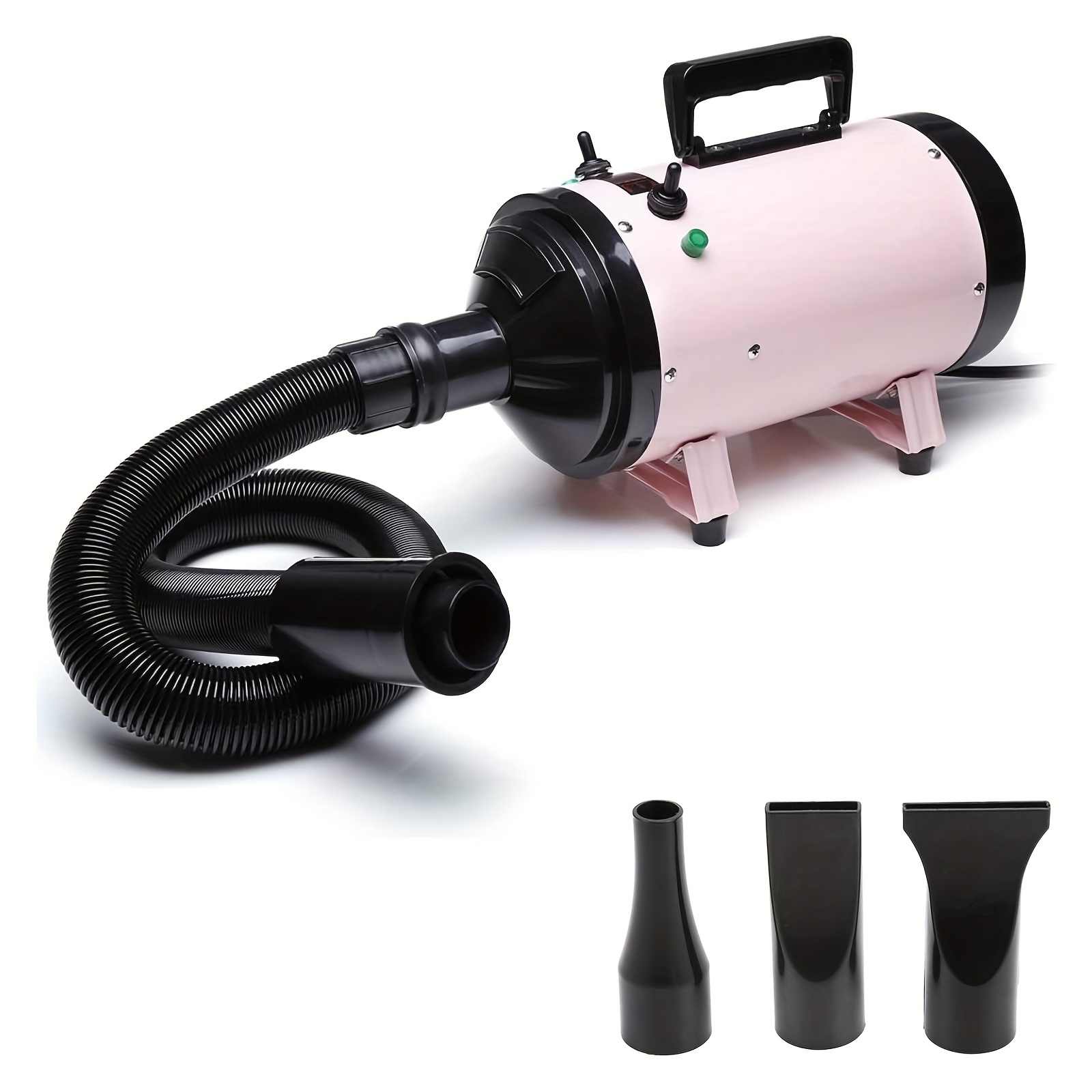 TEMU Dog Hair Dryer Blower Very Quiet Pet Hair Dryer Blower Dog Hair Dryer Adjustable Speed With 4 Nozzles Pet Dryer Hair Dryer For Pets Dog Care