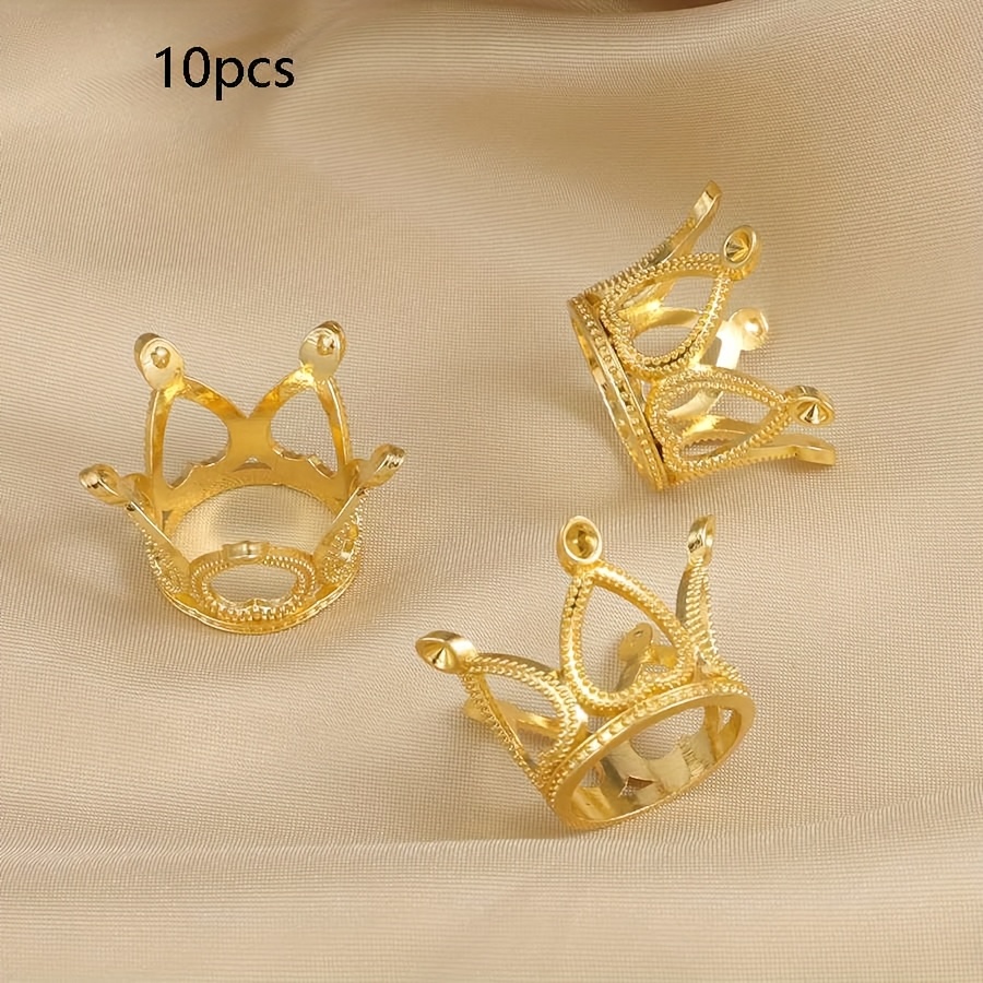10pcs Crown Charms - Elegant Jewelry Making Supplies & Crown Decorations For Diy Necklace, Bracelet, Shoe Clips - Accessories For Royalty-themed Crafts (10pcs)