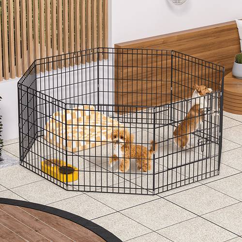 ferroalloy modular pet fence foldable dog playpen no installation pet isolation door puppy play area foldable no installation and cage