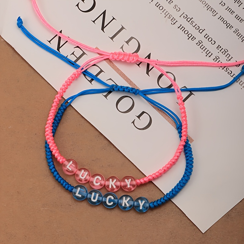 Custom Simple Personalized Bracelet with Transparent Letter Beads