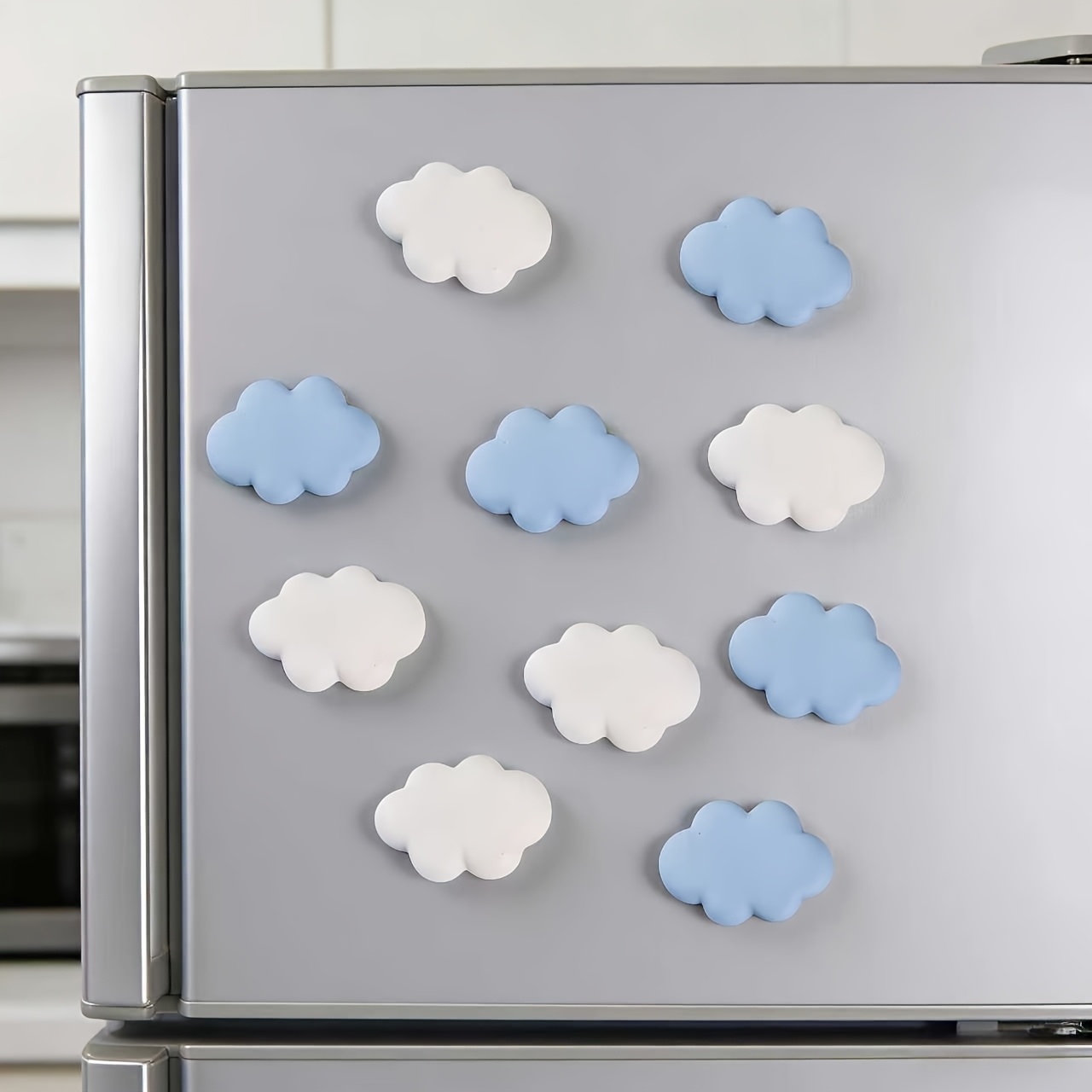 Image of Cloud Magnetic Refrigerator Sticker, Cartoon Resin Refrigerator Sticker, Home Office Sticker, Creative Decorative Magnetic Sticker, Refrigerator Decoration, Gift, Home Decoration