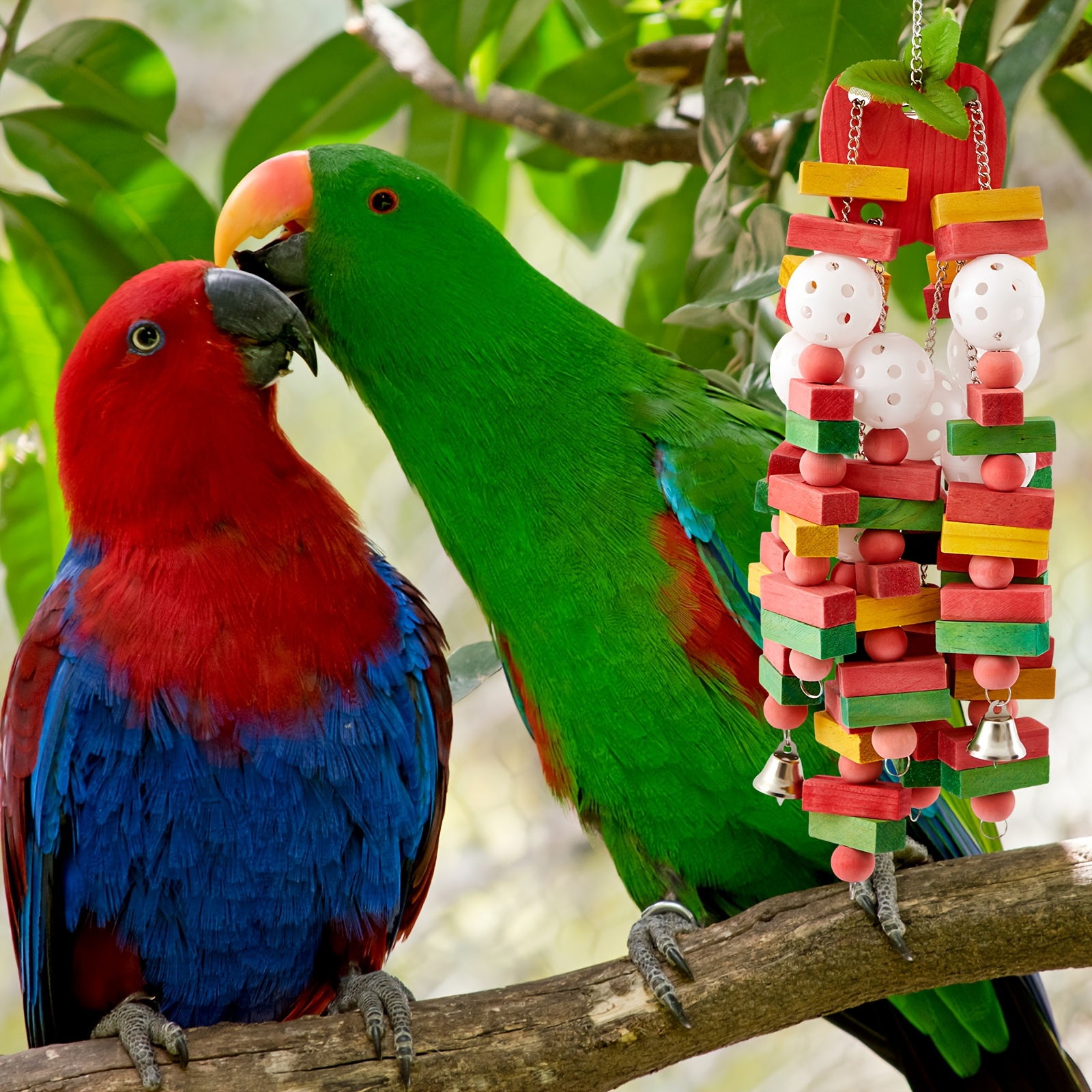 3pcs extra large bird parrot toy multicolored natural wooden Temu