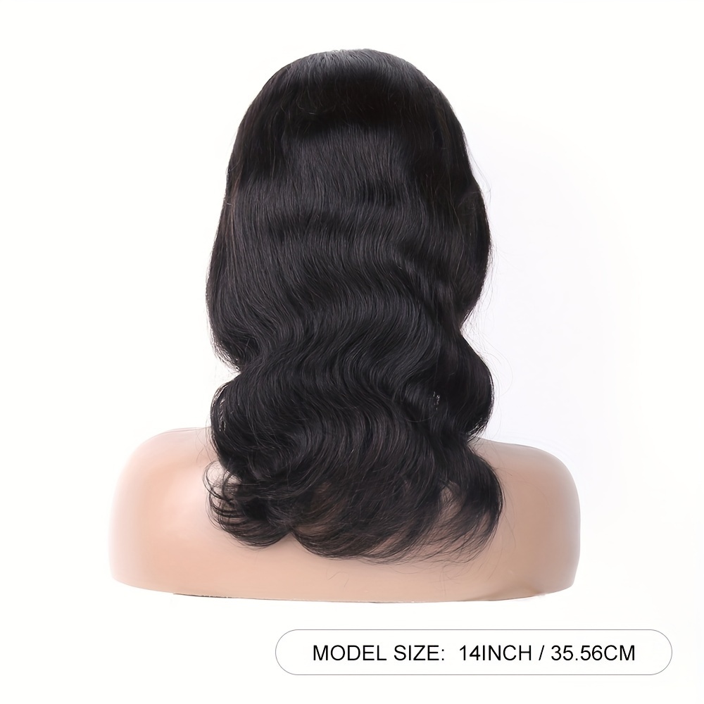 TEMU Body Wave Human Hair Wig For - 150% Density With Bangs, Machine-made Natural Looking Wig