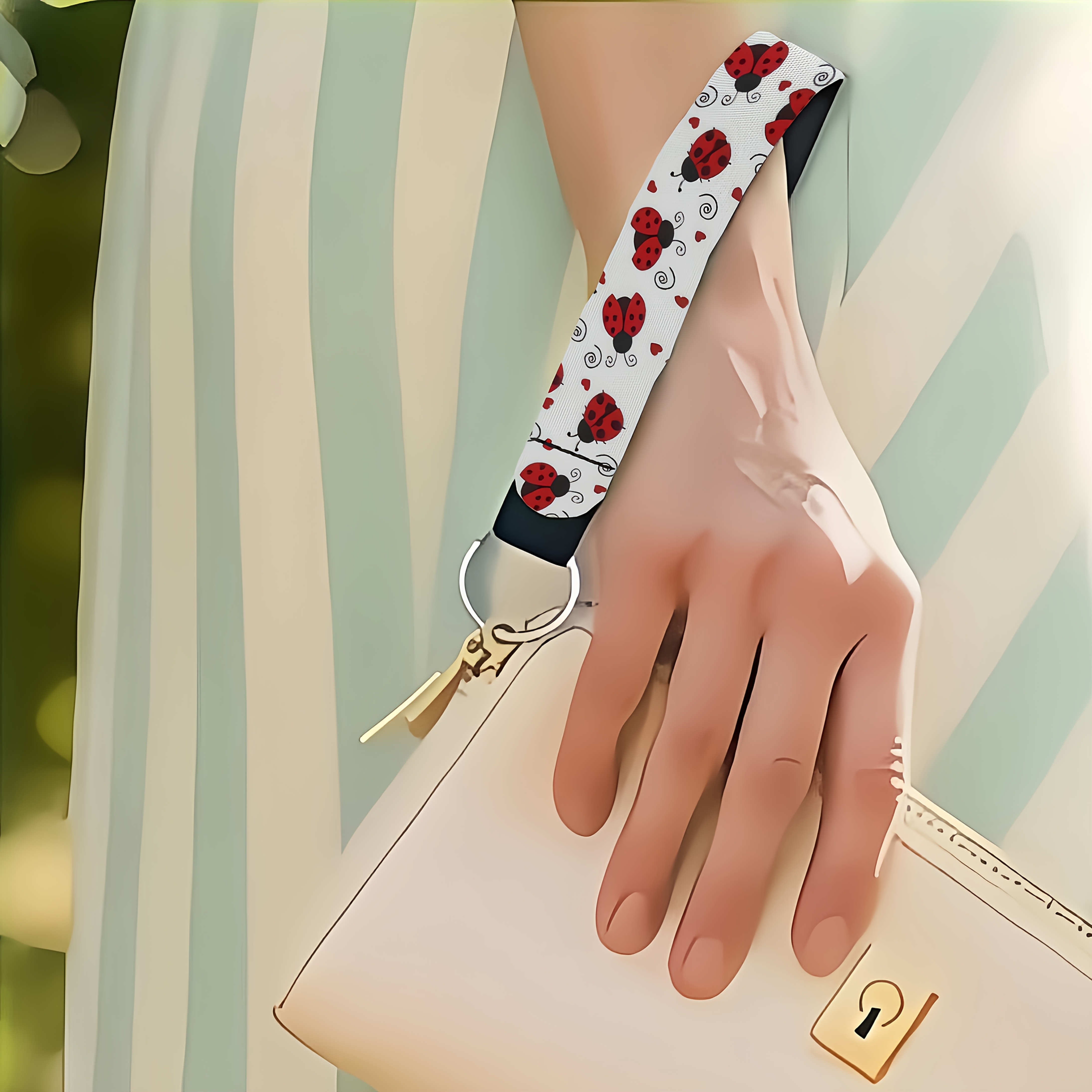 Cute Ladybug Keychain - Neoprene Multi-use Accessory For Car, Camera, Backpack, Phone & , Unisex Gift