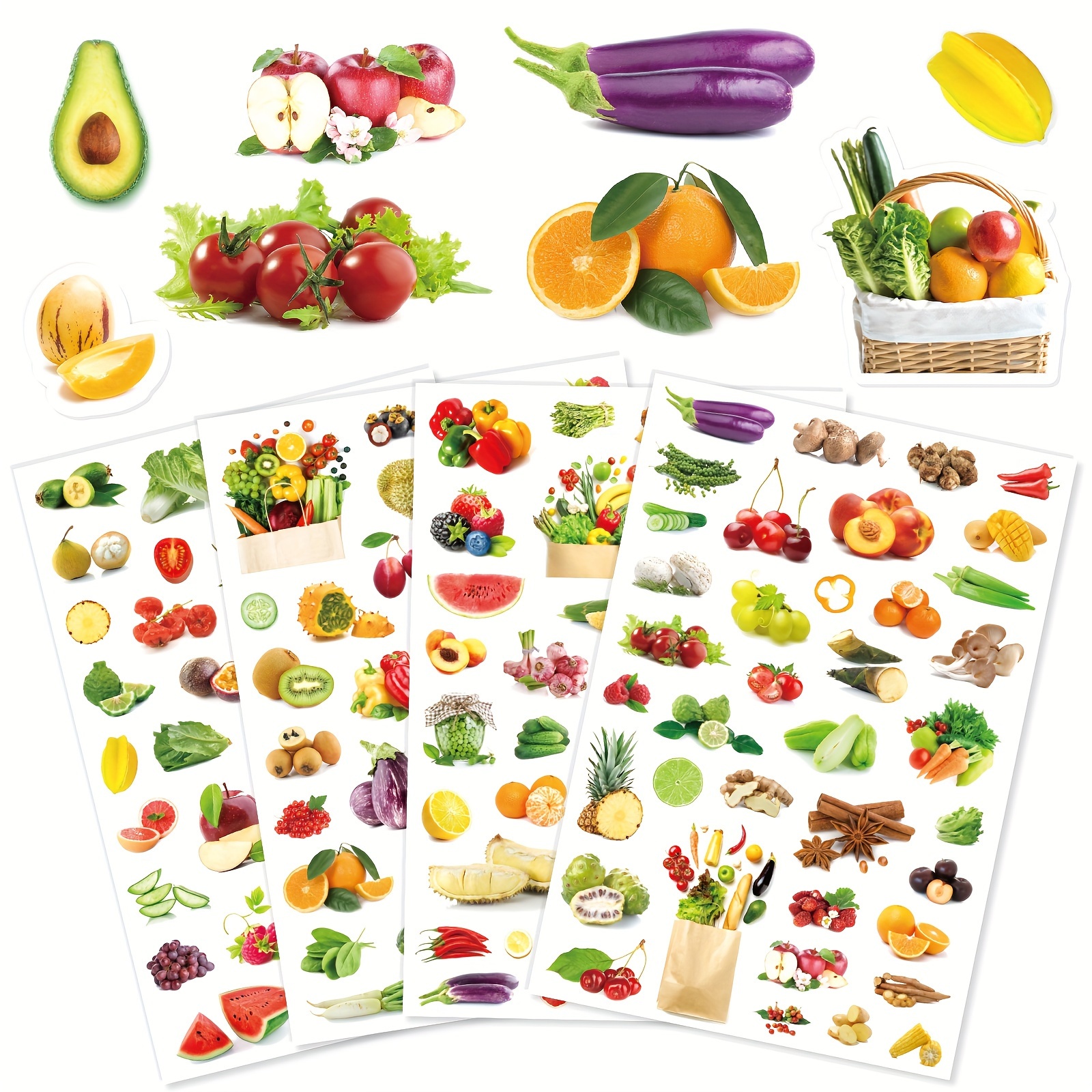 

560pcs Vegetable And Fruit Stickers Aesthetic Art Crafts Stickers For Water Bottle Calendar Laptop Bicycle Skateboard Planner Stickers Birthday Party Favors Gifts Stickers 20 Sheets