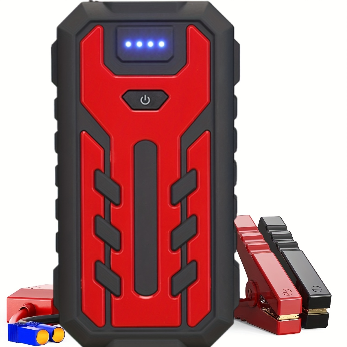 TEMU Heavy-duty Car Emergency Starter, Multi-functional Starter With Led Flashlight - Sos Rescue Function, Portable Design, Durable Construction