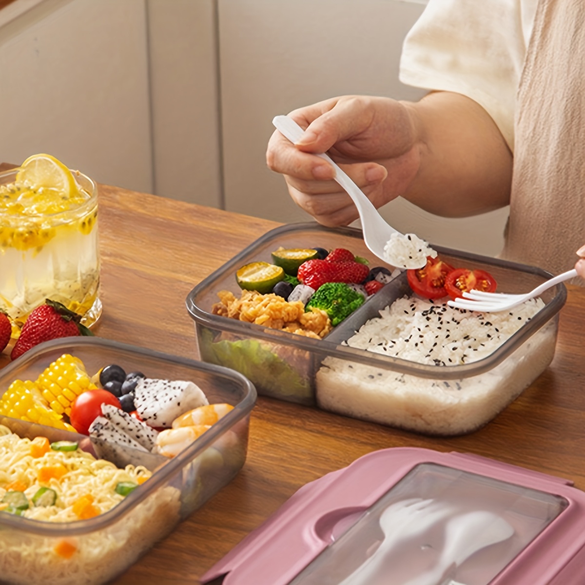1pc leak proof portable bento lunch box compartments - Temu Japan