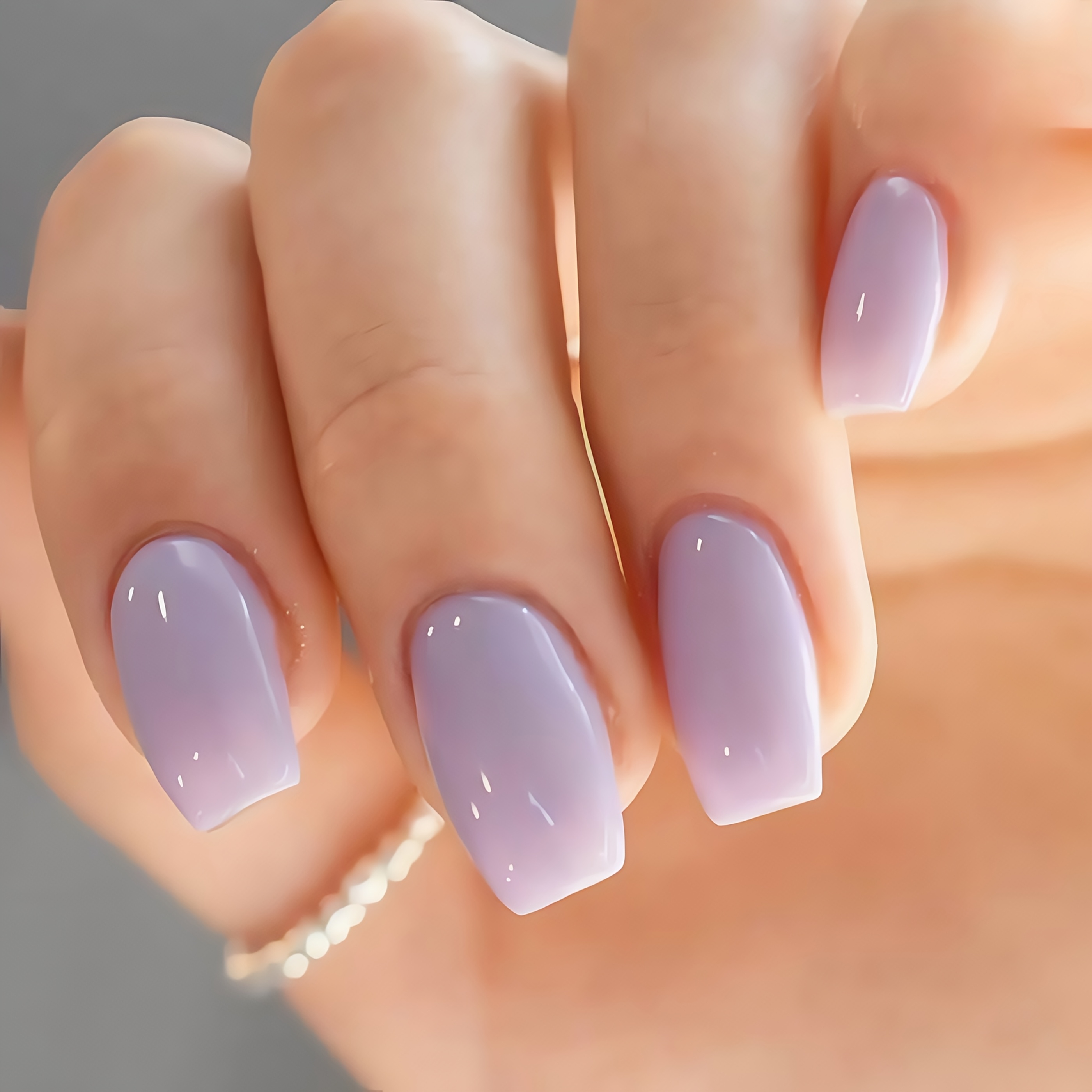 24pcs Set - Light Purple Light Purple Short Ballet Glossy - Premium Easy - And - Suitable For Women And