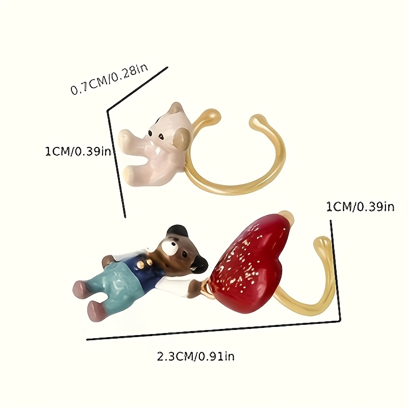 Creative Heart Bear Ear Clip, Sweet Gift
