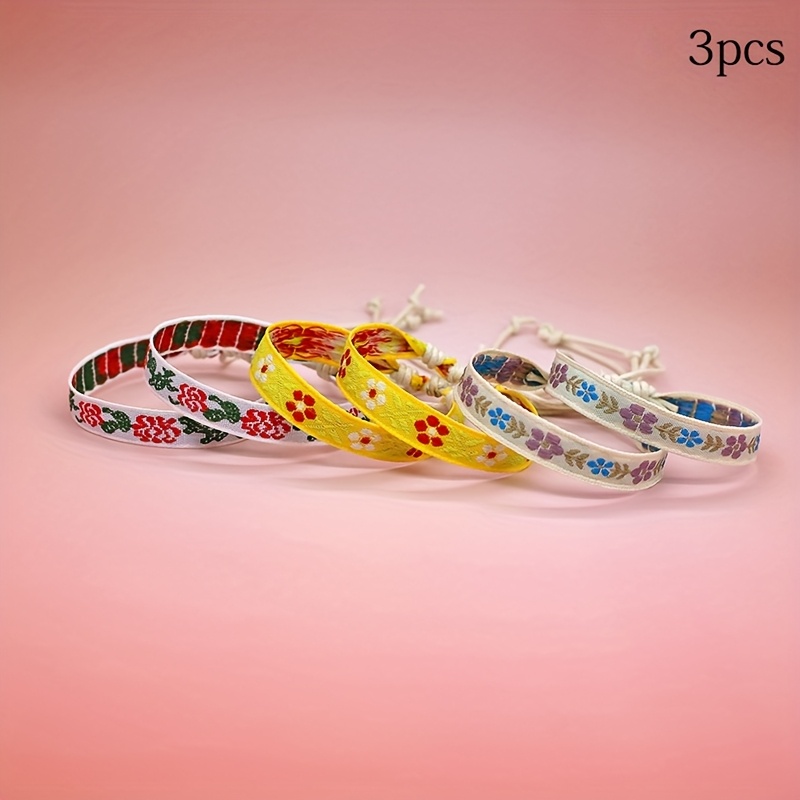 3pcs Bohemian Woven Friendship Bracelet Set