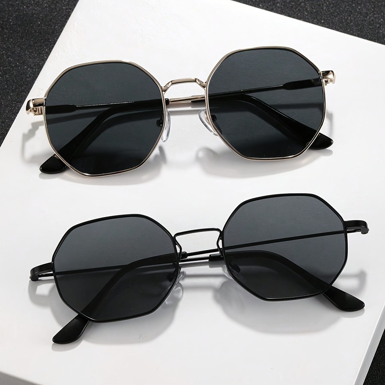 

2pcs Geometric Vintage Fashion Glasses For Men - Ideal For Outdoor Travel, Camping, And Street Snap Accessories