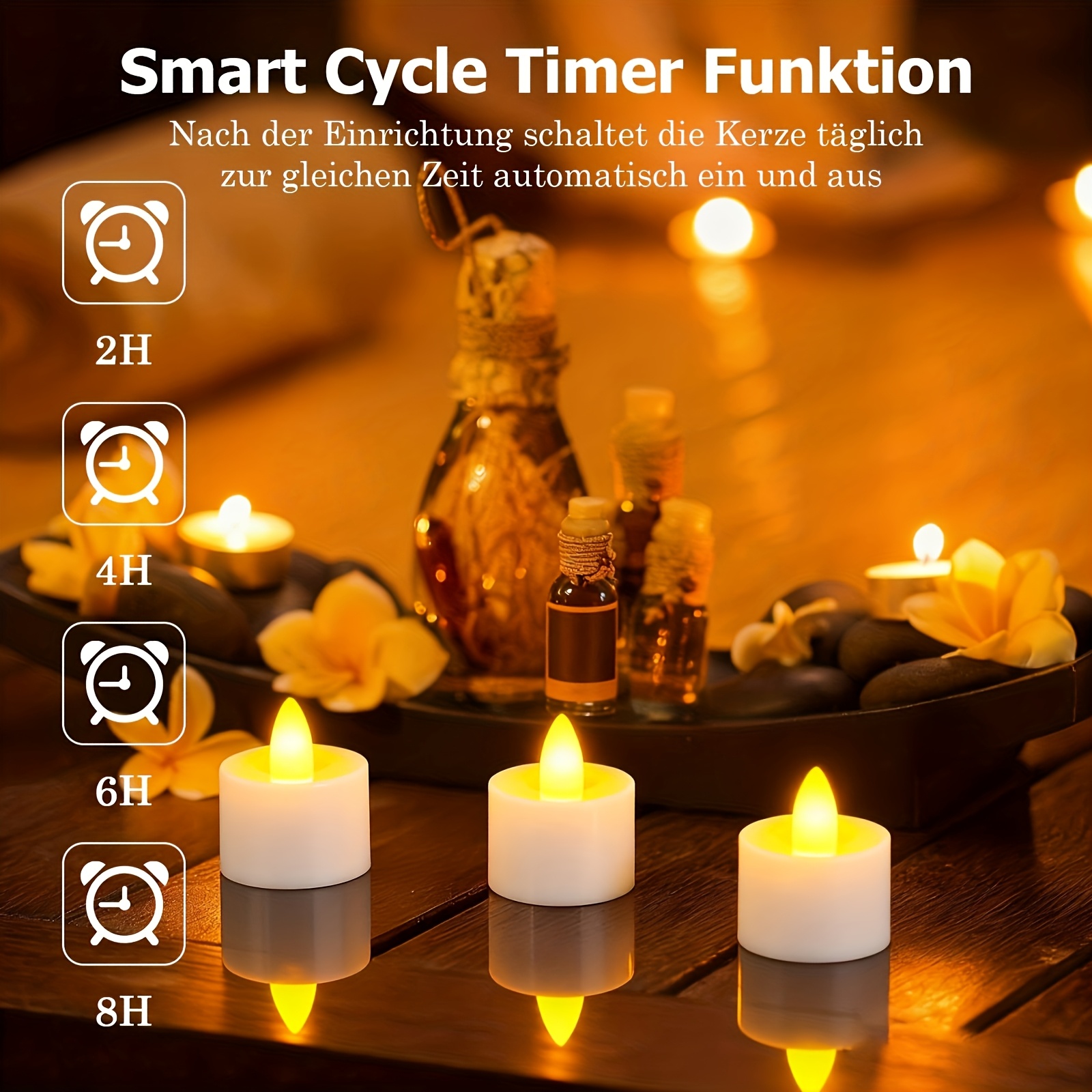 12-Pack KagoLing Rechargeable Flame-Free LED Tea Light Candles