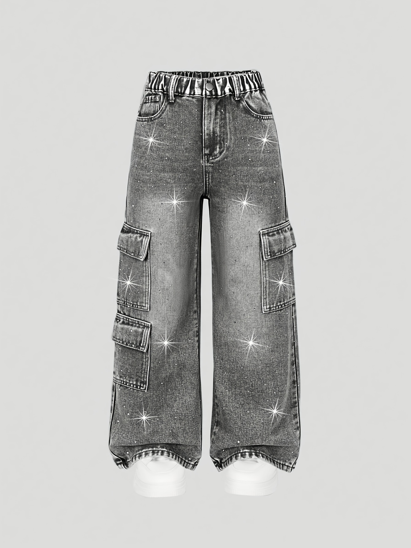 girls y2k style street casual loose cargo   denim     embellishments for a sparkling and   look multi functional   practical and trendy a must have for trendy loose cargo pants in   style