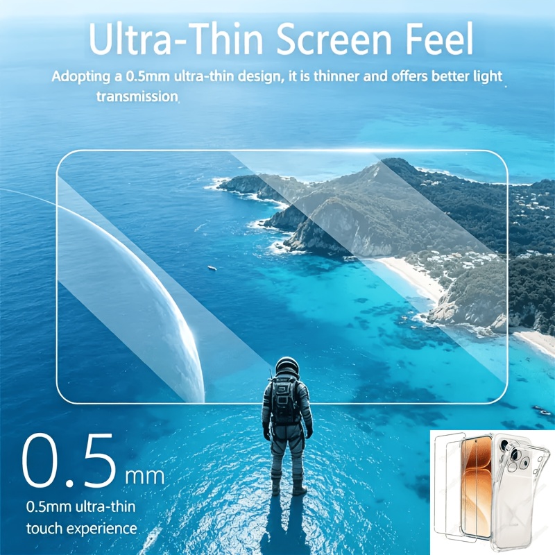 TEMU Coque 2 pièces + 1 étui compatible avec Honor 600/600 Pro avec d'écran, de téléphone trempée transparente cristal pour étui de smartphone Honor,