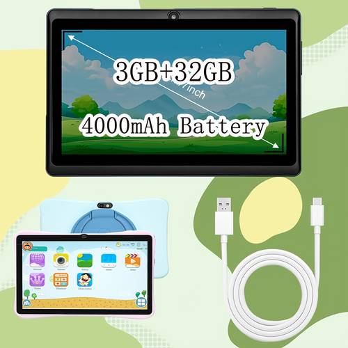 new 7 0 inch kids tablet educational tablet with case leather cover 3gb and 32gb rom educational application ramadan gift tablet pad tablet pad