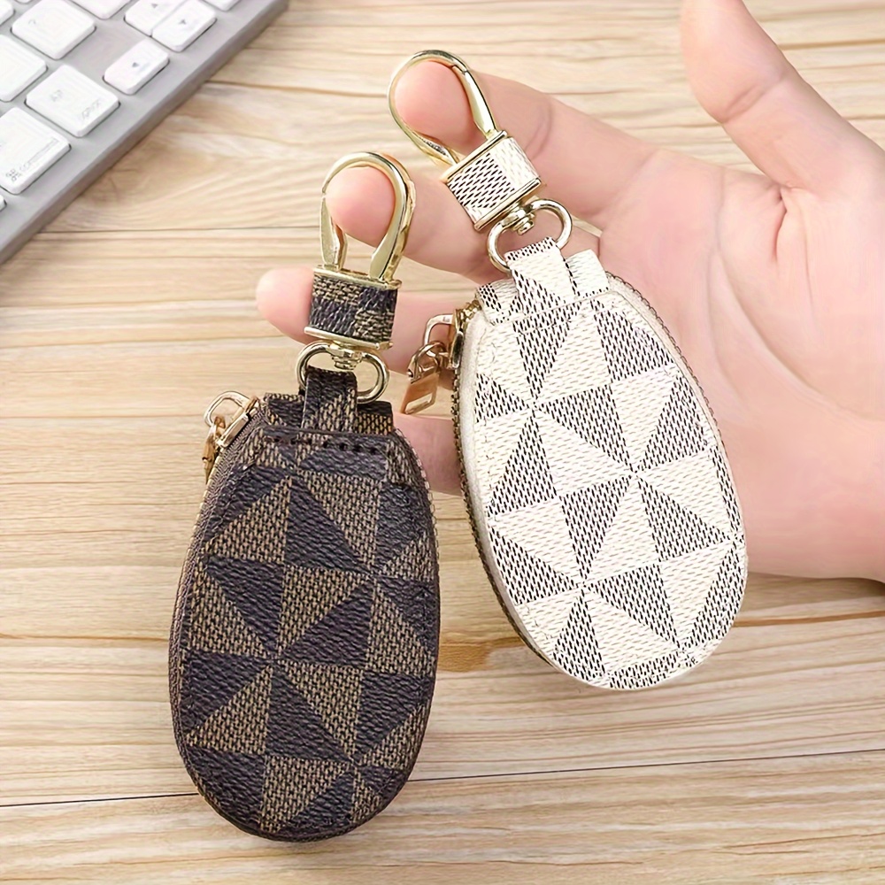 

Vintage Retro Pu Leather Mini Key & Coin Pouch With Stylish Zipper Closure, Durable Ultra-portable Organizer For Everyday Use(3.54'' X 1.96'')