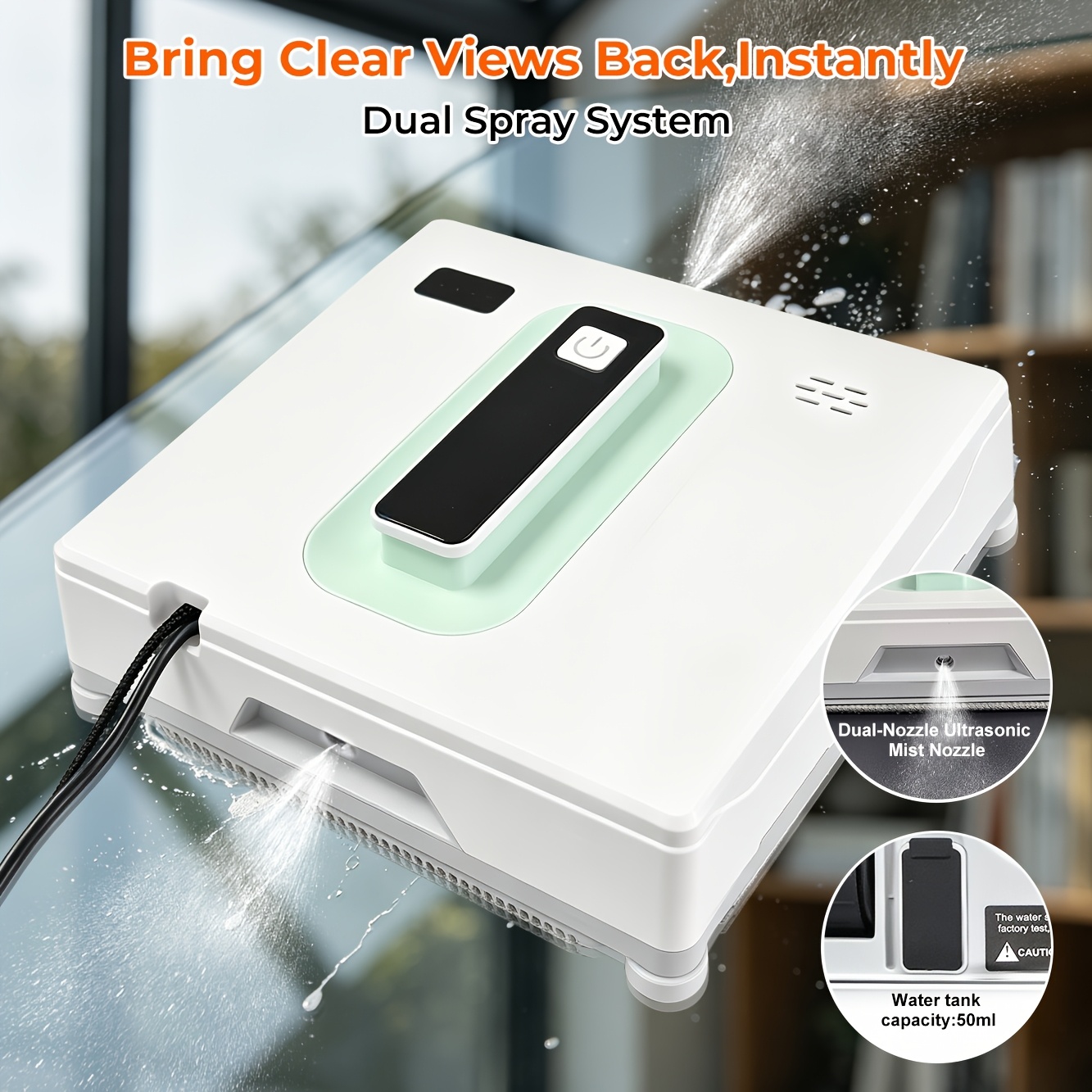 App Window Cleaning Robot, 2026 Latest Mobile App Wireless Remote Control, Special For Frameless Glass, 2000pa Super Suction, Planning, 8-layer Safety , Protection