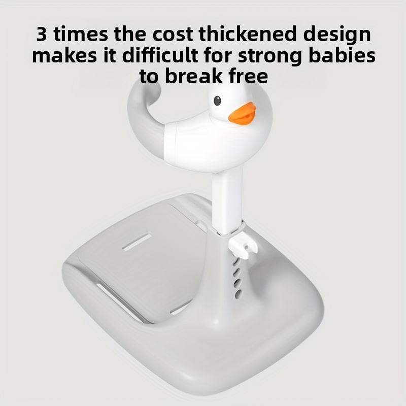 Adjustable and Foldable Bath Stand with Anti-Slip Base, Duck Design, PP Material for Ages 3 to 6 - Safety Bathtime Helper for