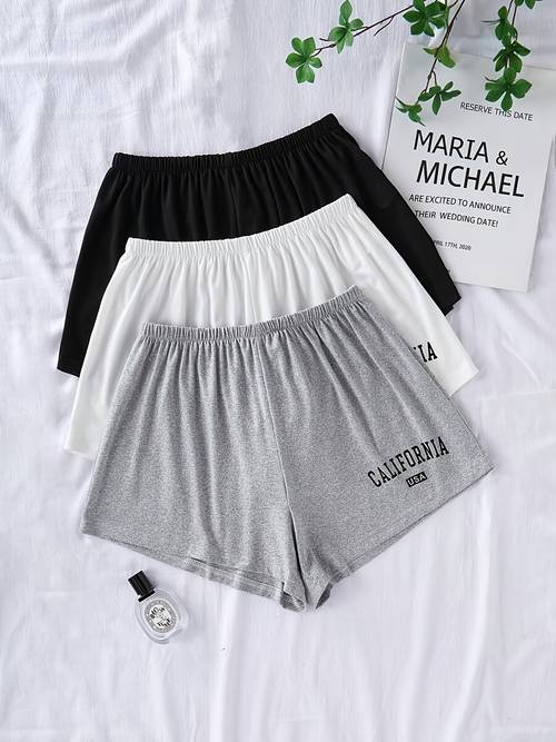 ladies 3 pack of shorts comfortable elastic waistband shorts are
