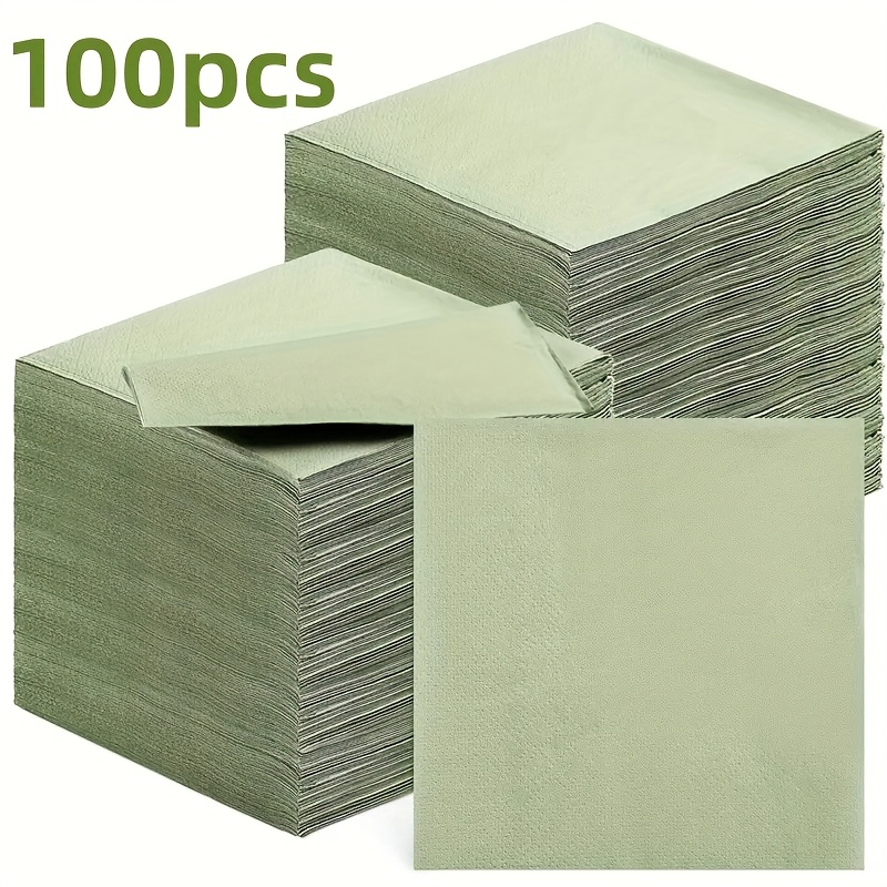 E-shop 100/50 Stück Luxus Salbeigrüne Servietten - 25x25cm, weich langlebig | für Hochzeiten Geburtstagsfeiern Feiertage Jubiläen Partys