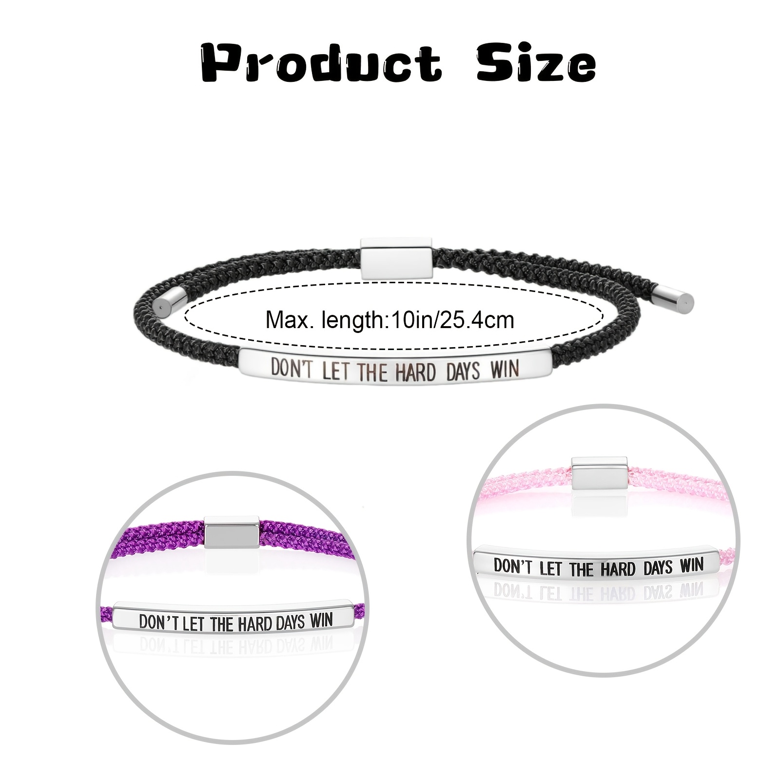 Inspirational Bracelets for Women & Men, Encouraging Gift