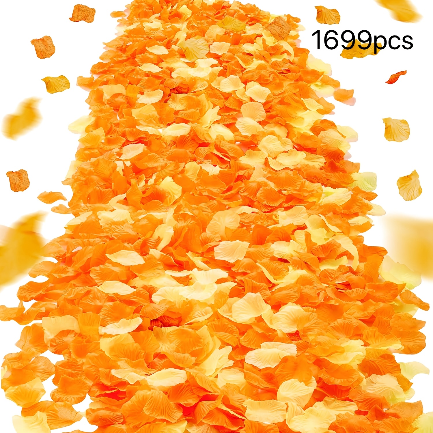 TEMU 1699 pièces de pétale de rose jaune dégradé orange-rouge pour décoration de mariage / Préparation de fête de mariage / Accessoires pour une