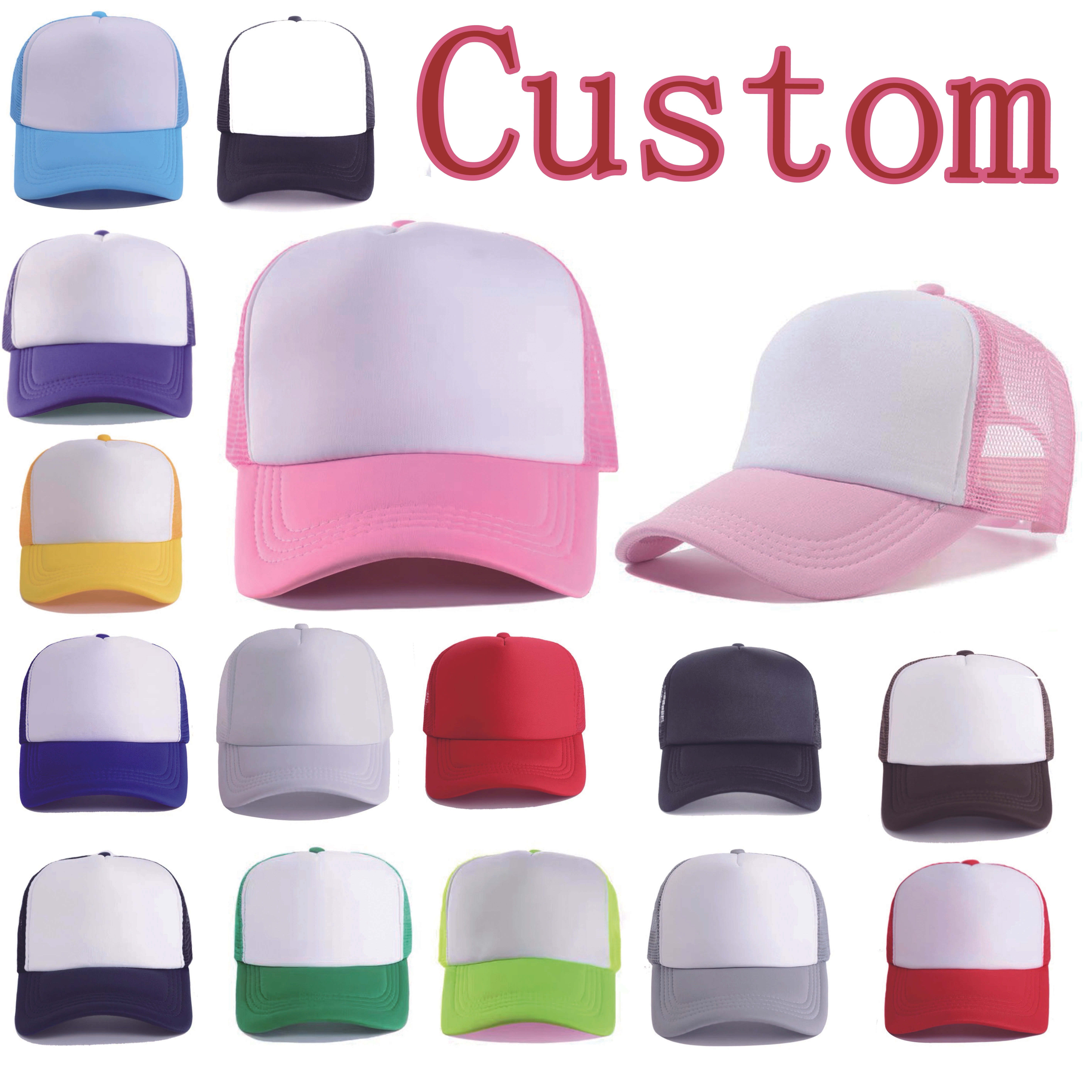 

Custom Logo Personalized Baseball Cap Customizable Text Women's Trucker Hat Breathable Adjustable Sports Cap