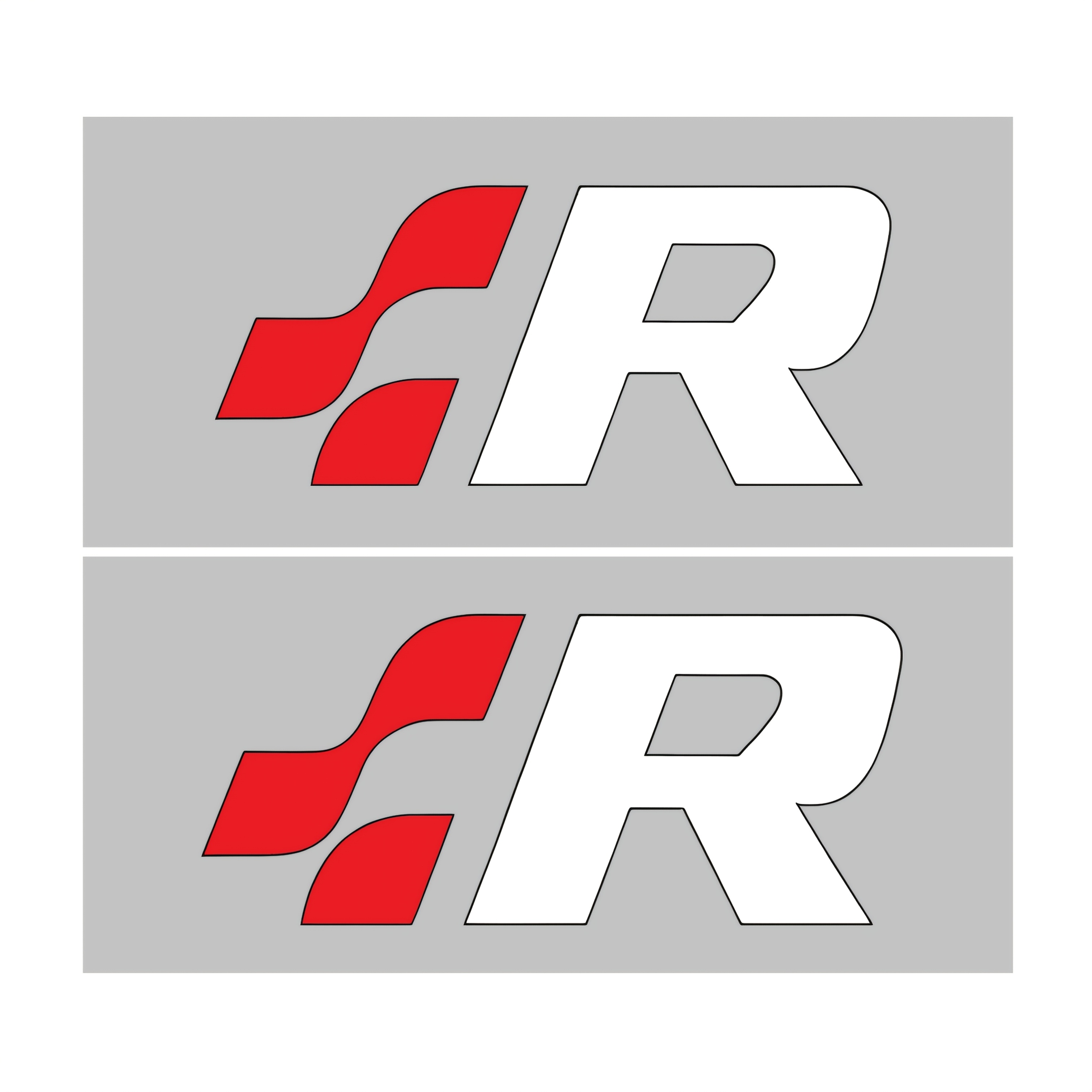 Image of 2pcs Car Stickers R Badge Emblem Automotive Decals - Durable Exterior Accessories