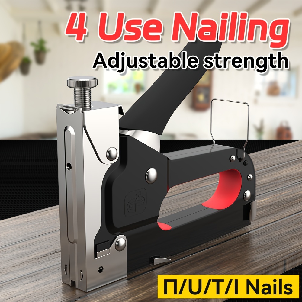 1pc heavy duty nailing machine stapler shooting nail gun manual nail gun nail gun which used to install t shaped nails u shaped nails i shaped nails and n shaped nails suitable for decoration furniture wooden etc details 10