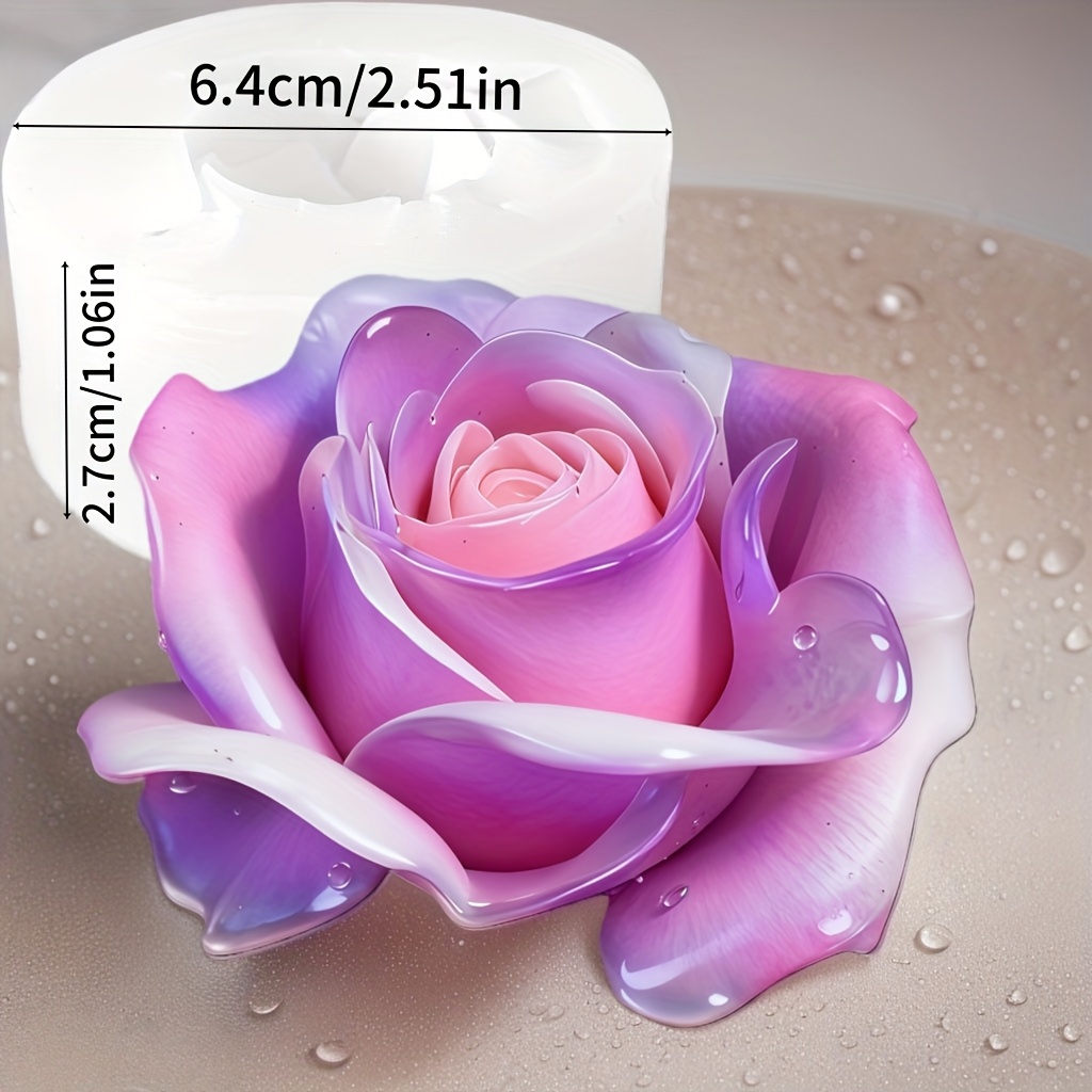 TEMU 1pc Resin Mold, 3d Rose Petal Mold â 3d Flower Silicone Molds For Candle, Epoxy Resin Casting, Wax, Clay Mold, Gypsum Craft Supplies, Suitable