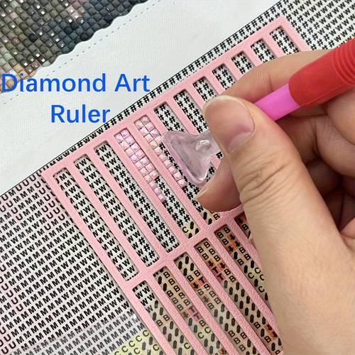 5pcs Ruler, Diamond Painting Tools, Square or Round Diamond Synthetic Gemstone Dots, DIY Diamond Dot Craft Supplies, Clear Marking and Tool