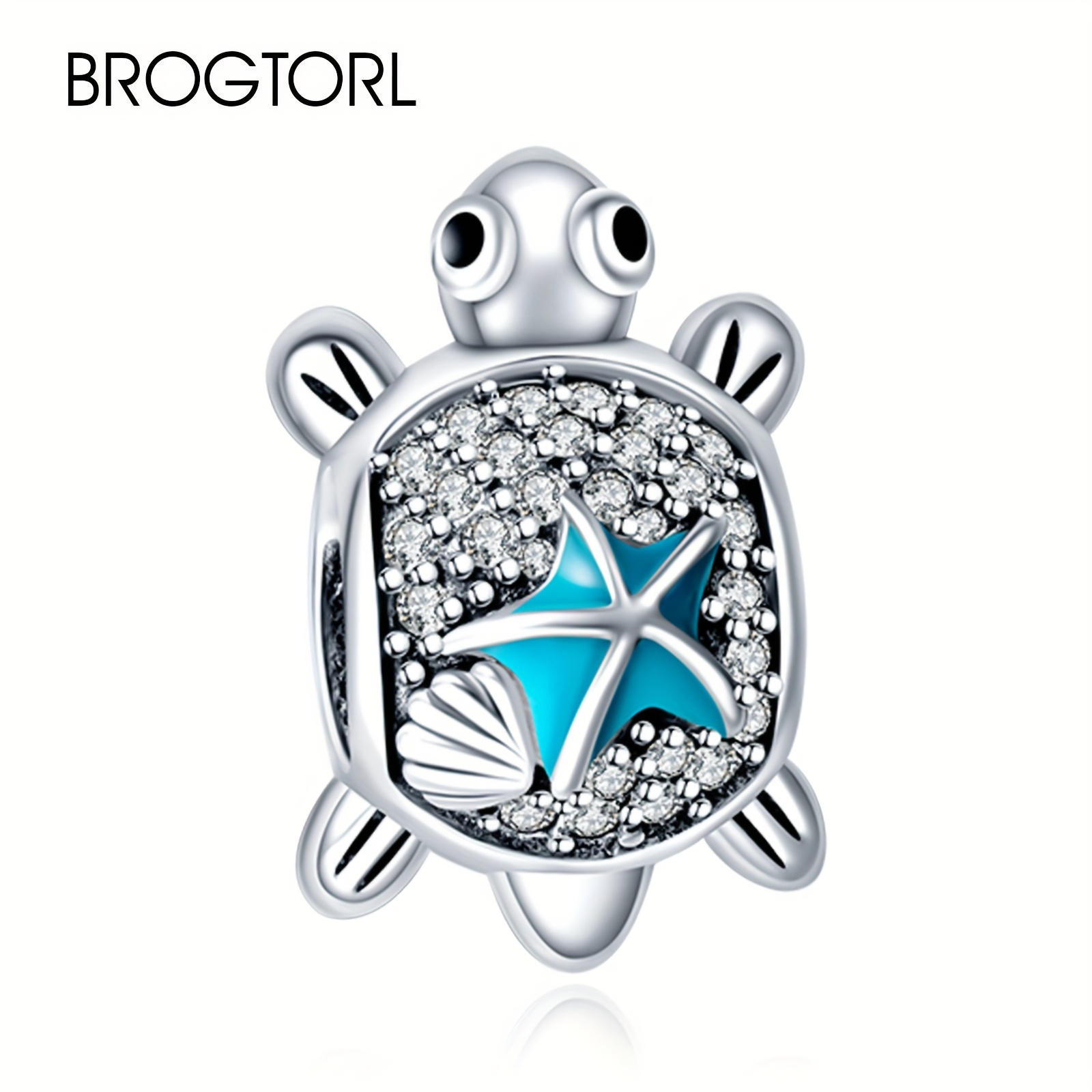 

Women's 925 Sterling Silver Diy Charm For Bracelet & Necklace Sea Turtle Starfish Charm Cz Stone Fashion Diy Jewelry Making Pendant