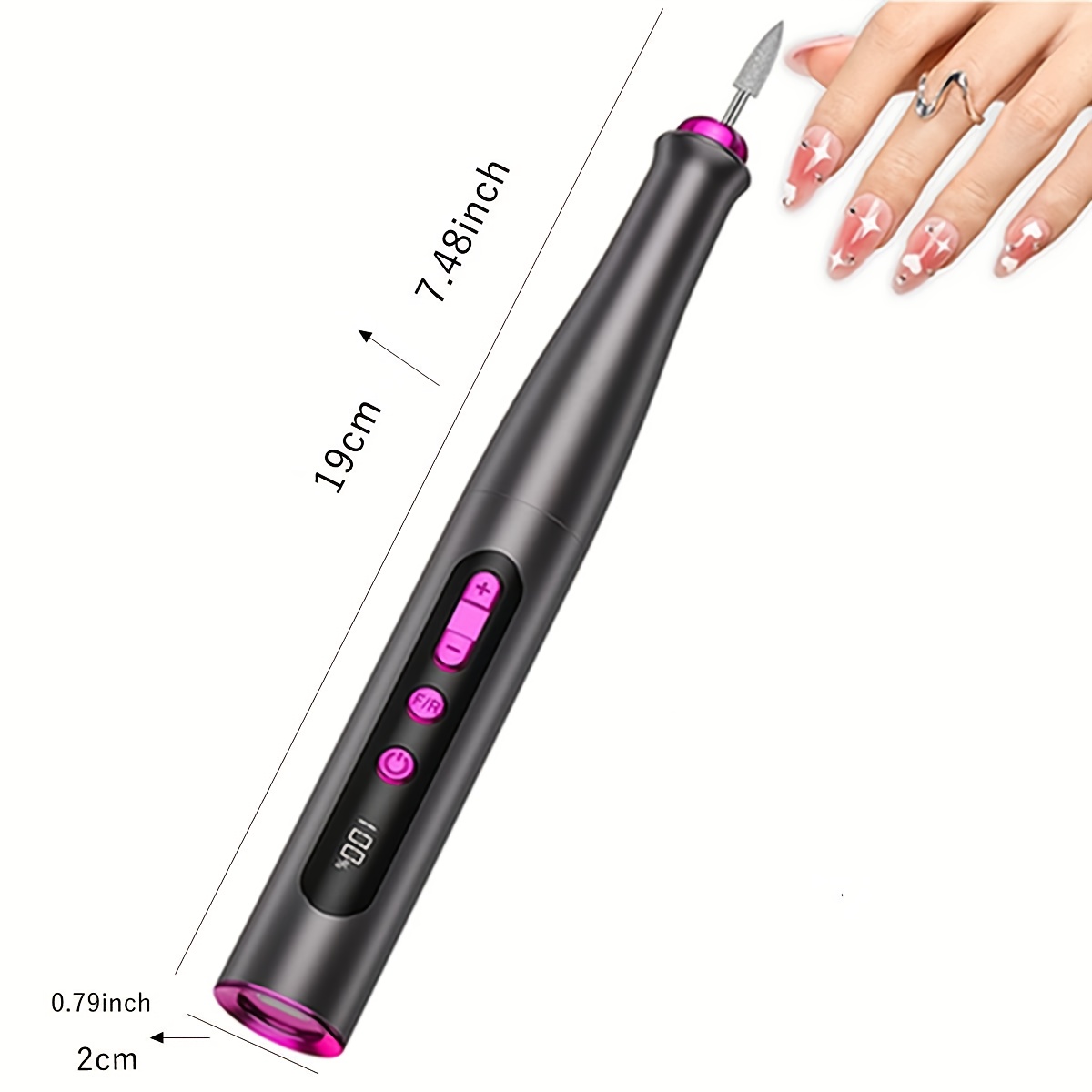 Electric Nail Drill Nails Art File Set Manicure Elettrico, Kit Smerigliatrice Per Unghie Tampone Per Unghie Portatile Multi-funzione Smalto Per Unghie Naturale Grindin | IT