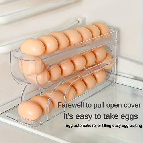 estante de 3 niveles para almacenar huevos en el refrigerador - dispensador deslizante y , , material seguro para alimentos sin , para encimeras de cocina
