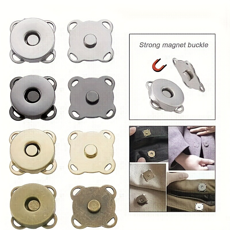 

10pcs Magnetic Snap, Fasteners Clasps Buttons For Handbag, Purse, Wallet, Craft Bags Parts, Garments Accessories