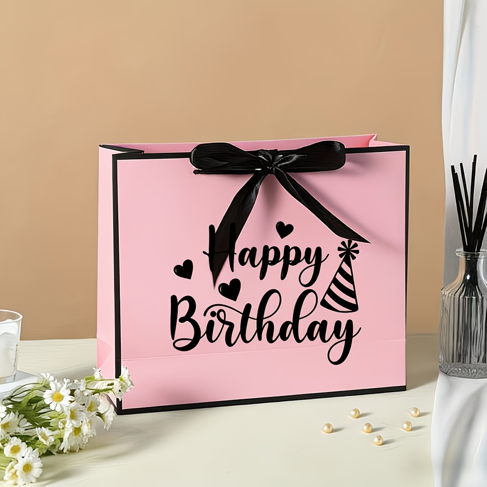 TEMU Gift For Her/him Pink Birthday Gift Bag - Birthday/valentine's Day/anniversary Gift, Business Appointment, Lightweight And Foldable, Easy-to-,
