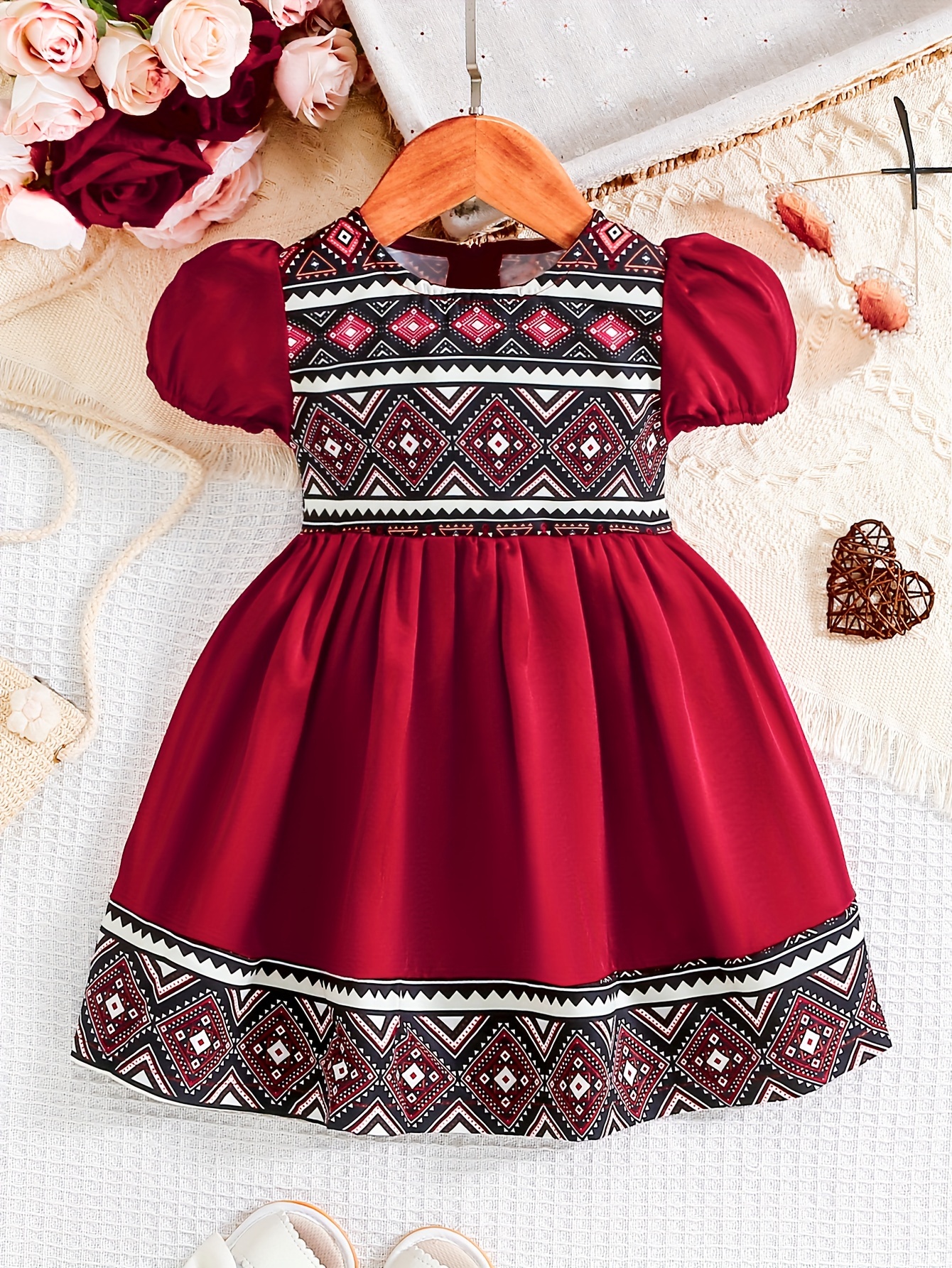 infant toddler baby girl mexican dress sleeveless square neck traditional  floral embroidery cotton dresses mexican sundress 1st birthday outfit beach  summer clothes - kids' fashion - Temu