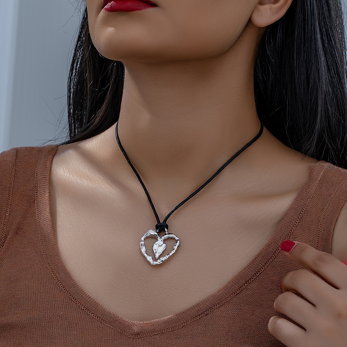 Heart Cord Necklace - Temu