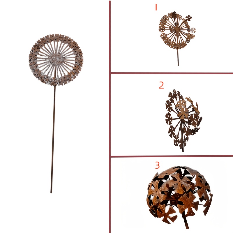 TEMU 【3D】 [3D] 1pc Décoration de jardin rustique en métal pour l'extérieur, panneau de jardin, piquet en métal, panneau d'insertion de jardin,