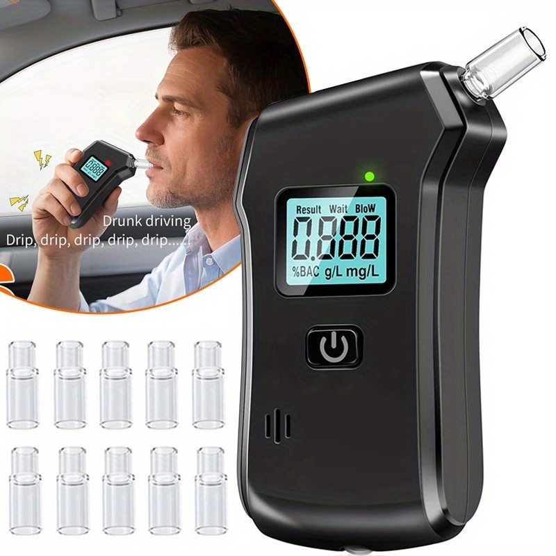 Personal Drive Pro Portable Breathalyzer with LCD Screen & BAC Tester - High-Accuracy Blow Alcohol Detector, Sound/Visual Alerts, Compact for Driving, Sobriety Testing, Parties, - Compatible with 10 Mouthpieces ( - Image 10