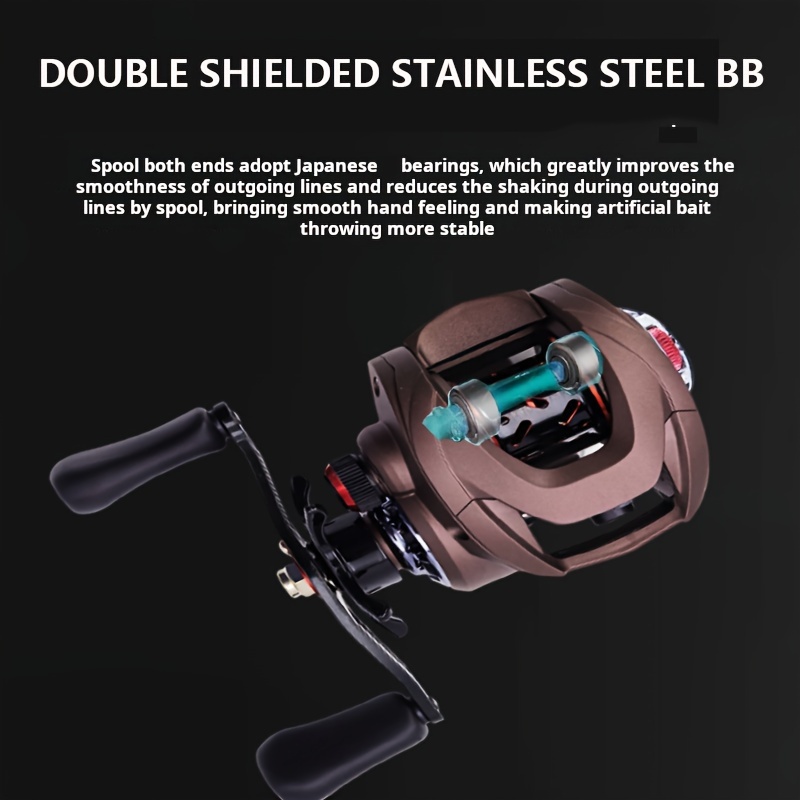 Shallow Spool Baitcasting Fishing Reel 6+1 Double Shielded - Temu