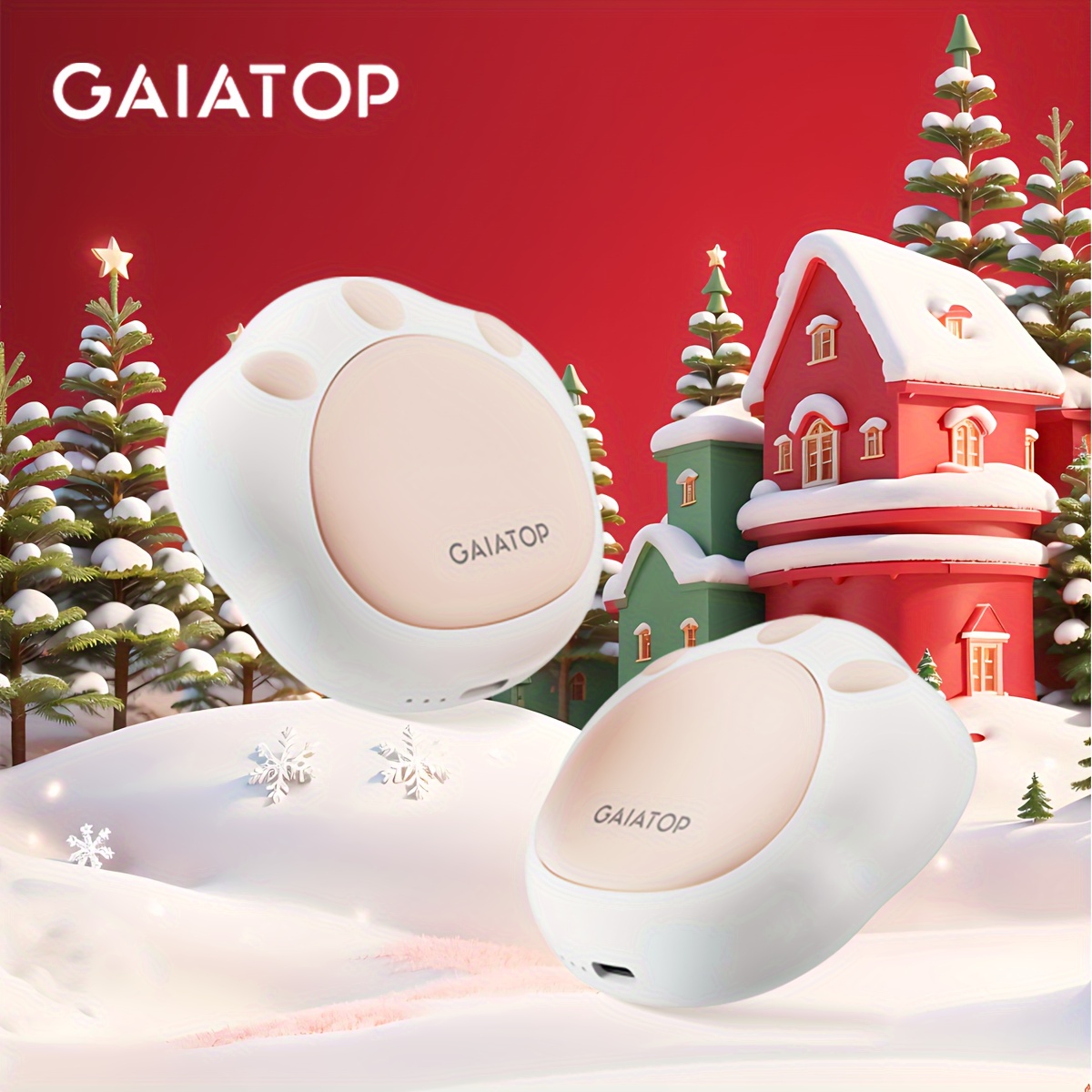 

Gaiatop 2pcs Hand Warmers - Portable, Cute & Fast Heating With Adjustable Temperature Settings - Usb Rechargeable, Christmas Gifts