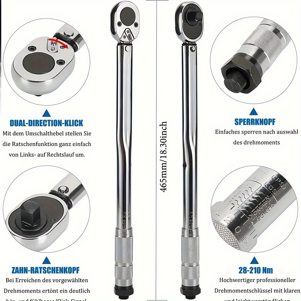 

1/2 Inch Drive Torque Wrench (10-150ft Lbs), Torque Wrench