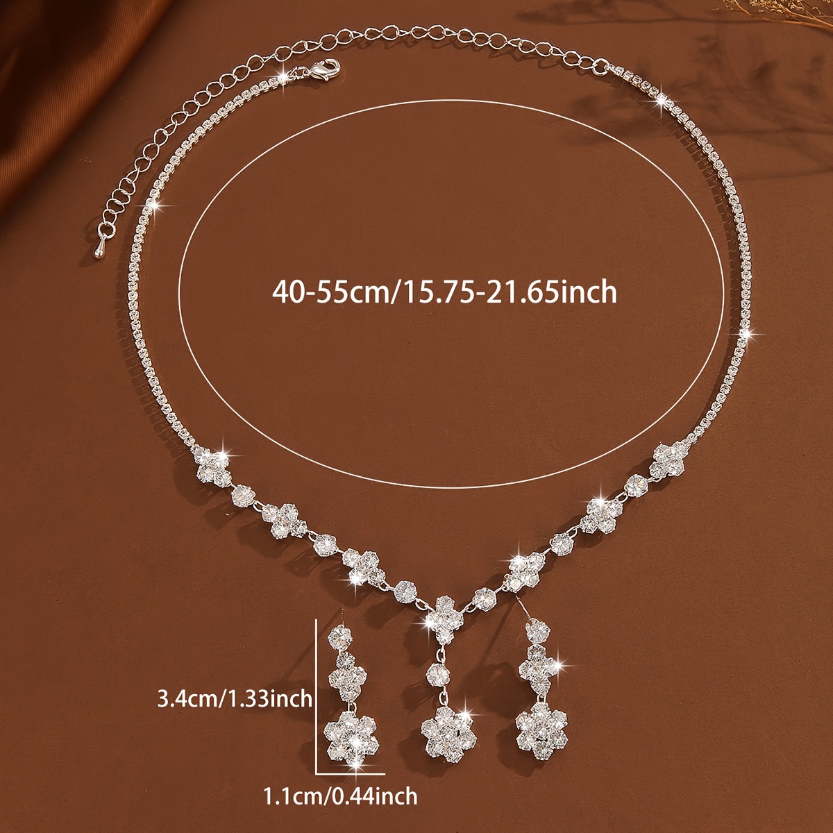 Zirconia Earrings Necklace Set High End Jewelry
