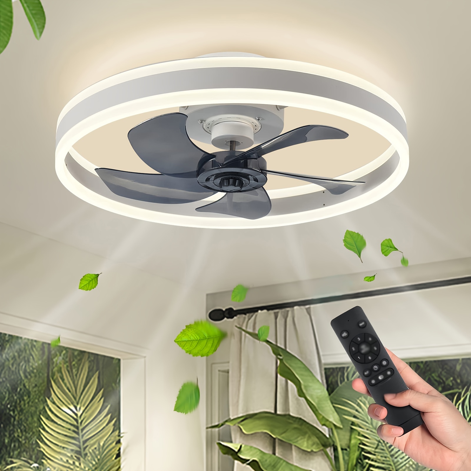 Abanico Ventilador De Techo Con Lampara ELEGANTE 3 Velocidades Ceiling Fan  Lamp