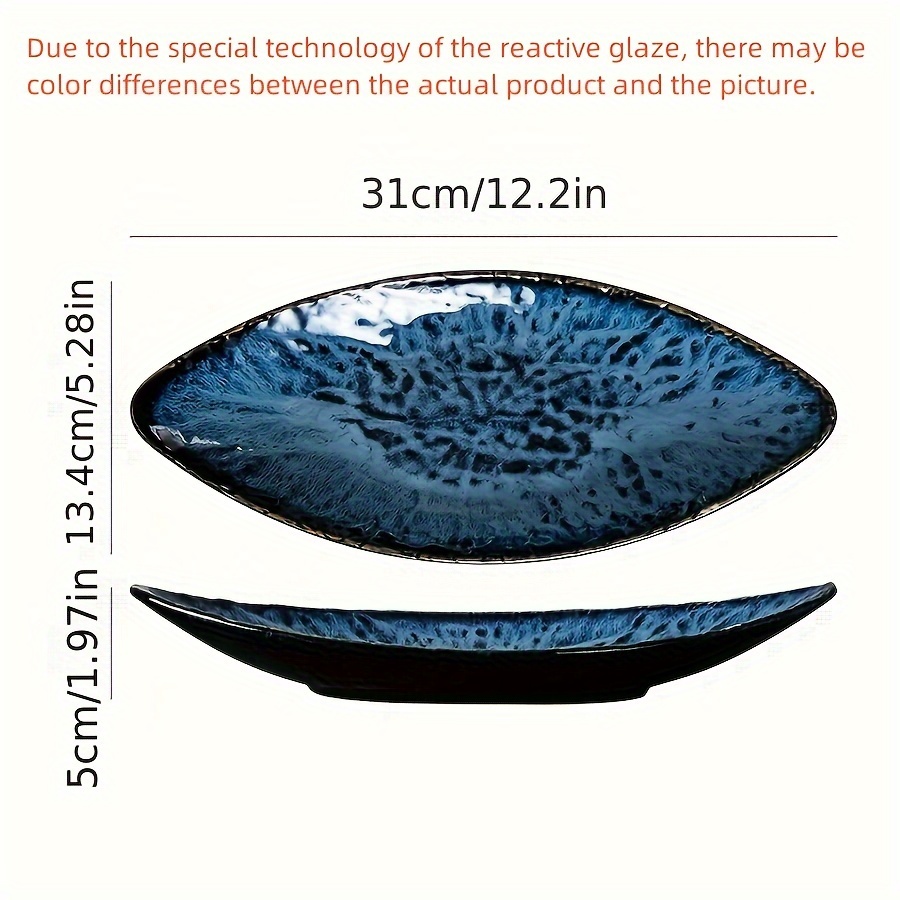 1pc, 10/12inch Leaf Sushi Plate, The Dessert, Salad, Appetizer, Dinner Etc Plate, Microwave, Oven, And Dishwasher Safe, Scratch Resistant