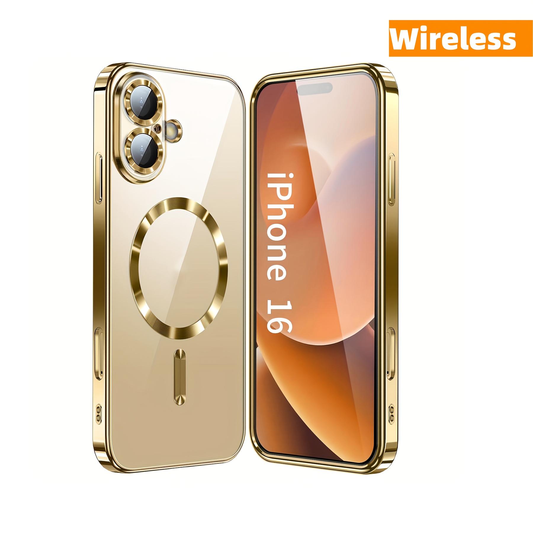 Magnetic Slim Thin Phone Case with Plating Full Camera Protection for iPhone 16 Series- for iPhone 16/15/14/13/12/11- Metal Plating, Slim Design- Protects Camera Lens- Perfect Gift for Tech Lovers