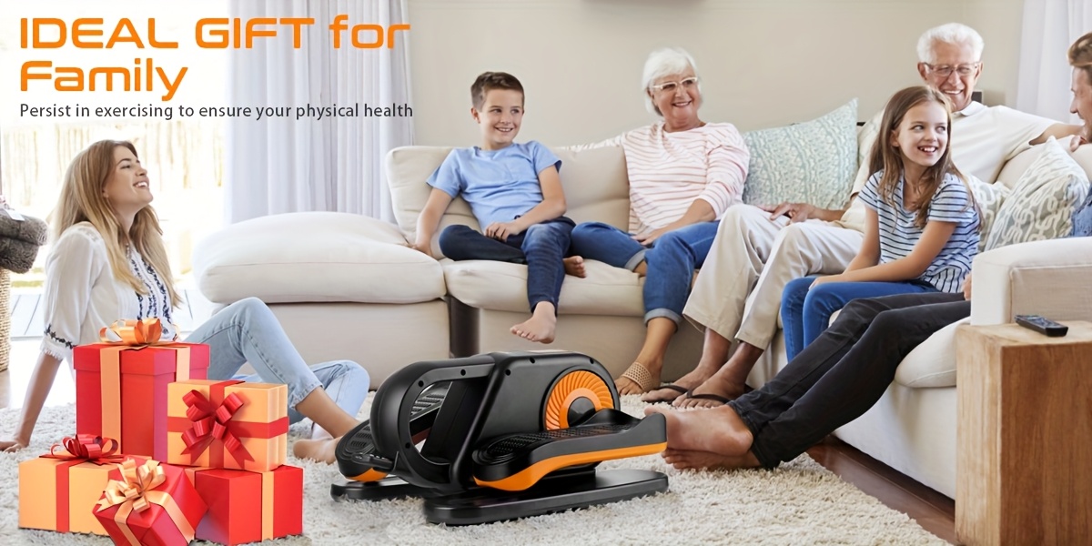 Zakle Under Desk Elliptical Machine, Elliptical Leg Exerciser W/Remote Control & 12 Adjustable Speeds, No-Installation Electric Seated Pedal Exerciser, Elliptical Training Machine 02, Without Battery