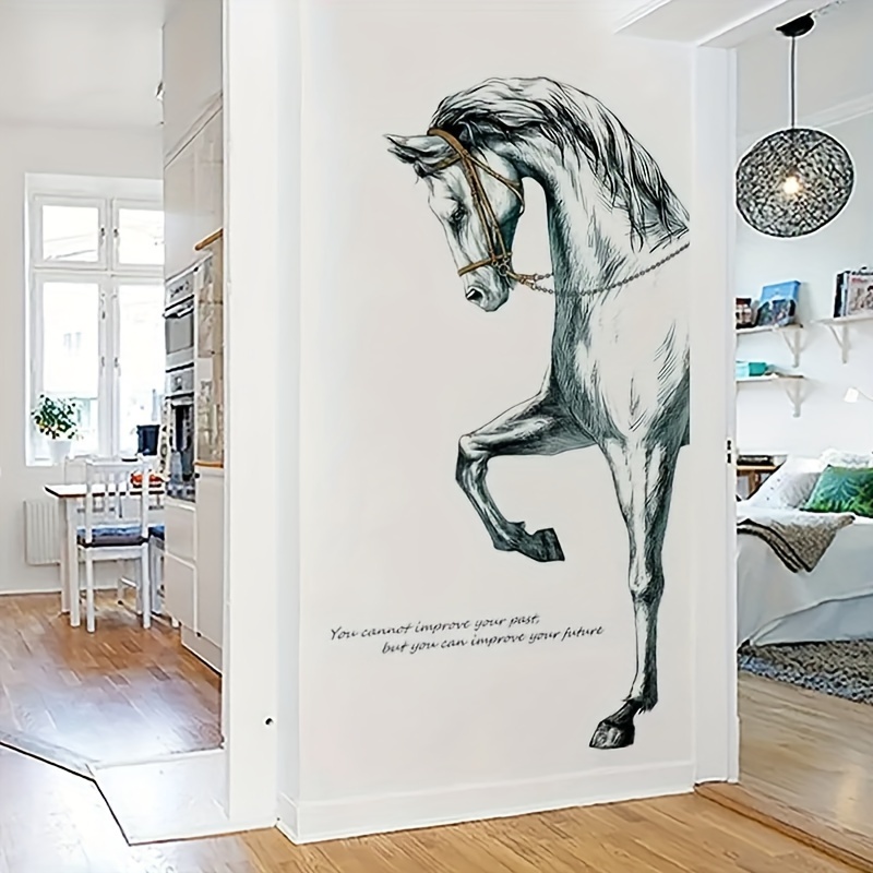 2pcs Painted Horse Wall Decals Peel And Stick Wall Stickers Home Decor Living Room Bedroom Decoration, Removable Vinyl Decals, Room Decoration
