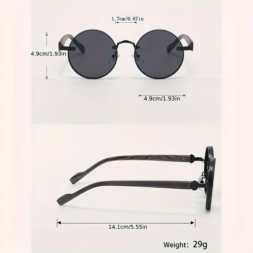 retro steampunk elegant round metal frame fashionable glasses with wood grain legs suitable for men and womens outdoor sports parties vacation travel driving fishing and photo props